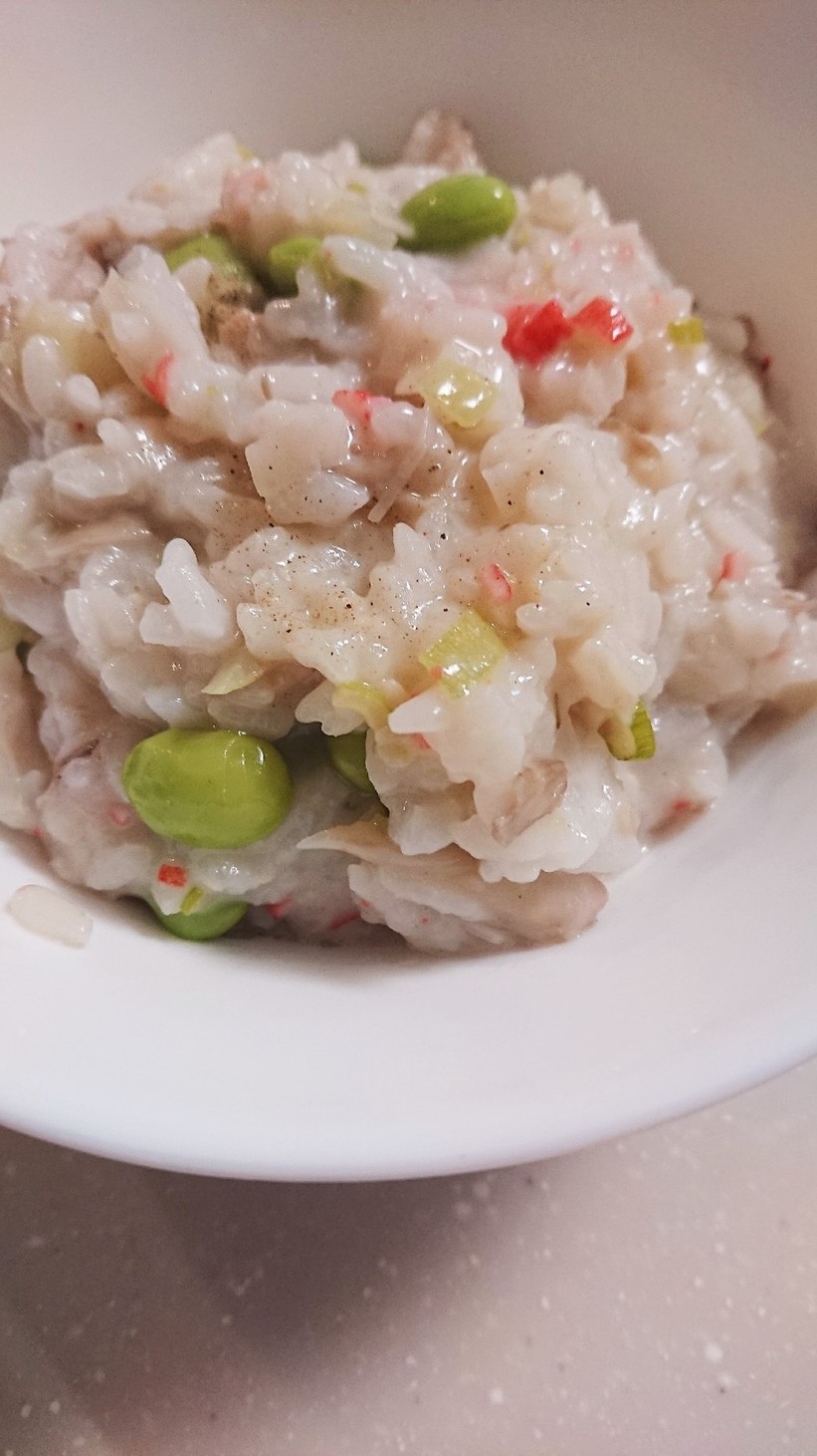 朝食に舞茸と枝豆の簡単リゾット☆の画像