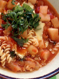 清酒で☆鶏ハム・スープのミネストローネの画像