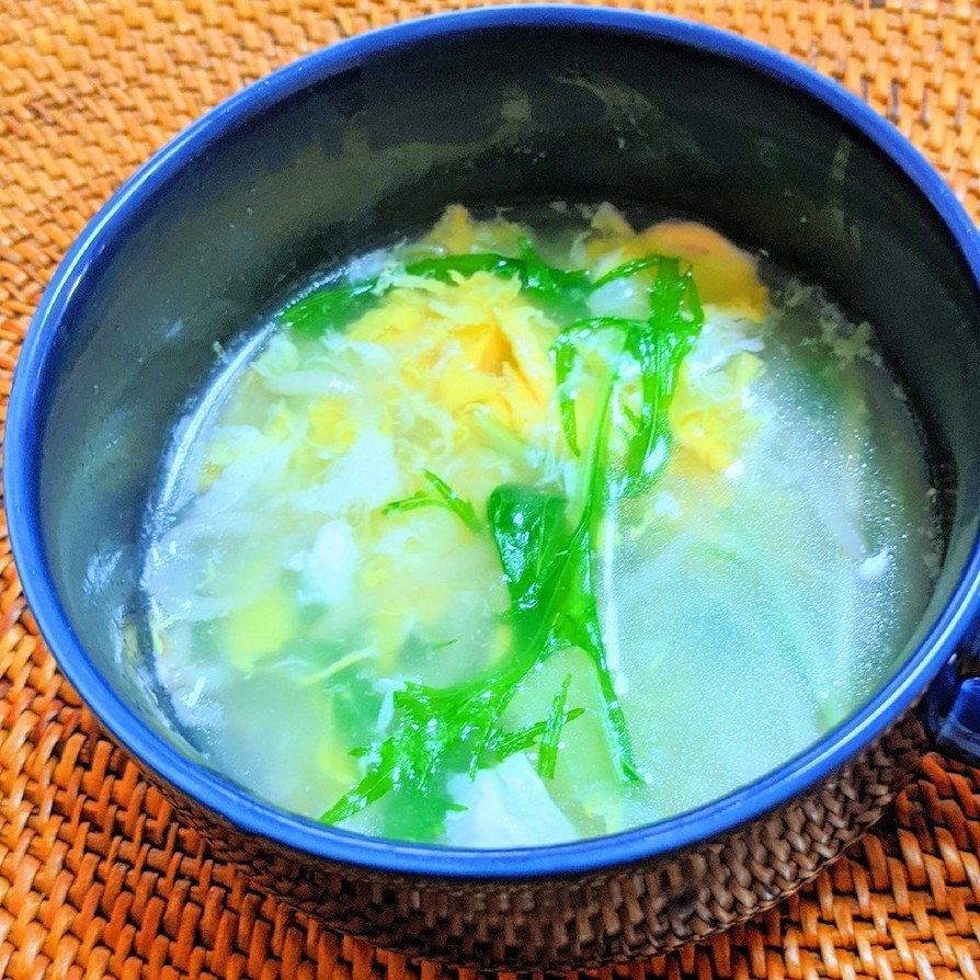 水菜とふわふわ卵のスープの画像