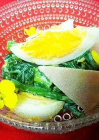 簡単‼のらぼう菜と卵の春サラダ♪