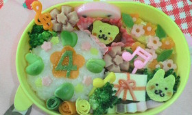 キャラ弁!4歳のお誕生日おべんと。