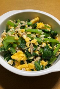 【子供向け】簡単！小松菜とツナの卵炒め