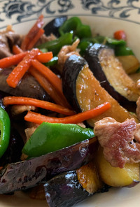 彩り野菜と豚肉の甘辛炒め