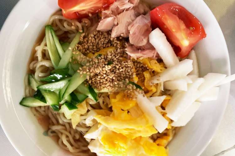 インスタントラーメン長芋で簡単冷やし中華 レシピ 作り方 By Beroneete クックパッド