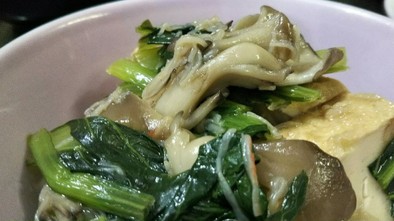 小松菜と厚揚げの炒め煮の写真
