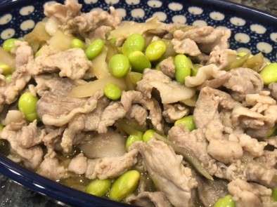 ご飯に合う☆枝豆とザーサイと豚肉の炒め煮の写真
