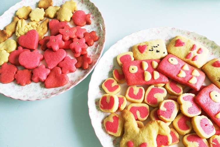 食紅で簡単 かわいいクッキー レシピ 作り方 By Sh Kitchen クックパッド 簡単おいしいみんなのレシピが353万品