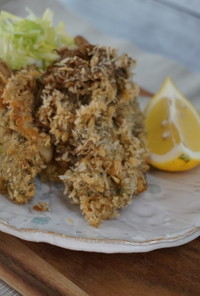 舞茸と山芋で作る「牡蠣フライもどき」