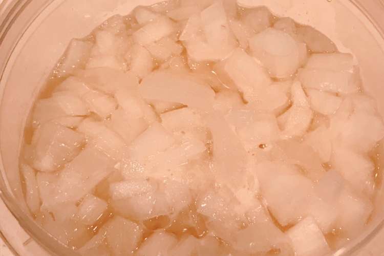 新玉ねぎで レンチンで辛味抑えた酢玉ねぎ レシピ 作り方 By クックまいななパパ クックパッド