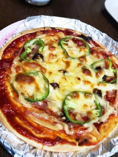 筍と昆布の佃煮ピザの写真