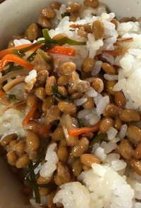 納豆と松前漬けの混ぜご飯