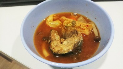 【男飯】鯖のキムチ鍋【一人鍋】の写真