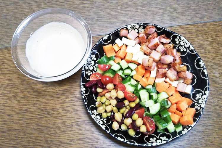 アボカドとチキンのカラフルコブサラダ レシピ 作り方 By キユーピー野菜レシピ クックパッド