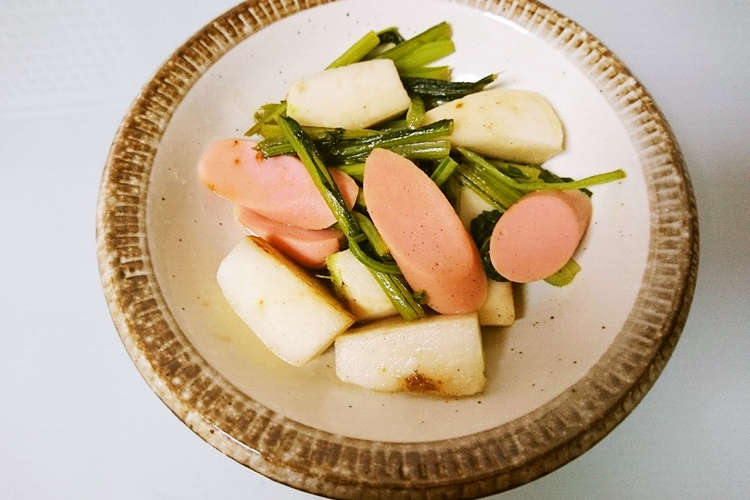簡単 蕪と魚肉ソーセージのバタポン炒め レシピ 作り方 By ポテチ犬 クックパッド