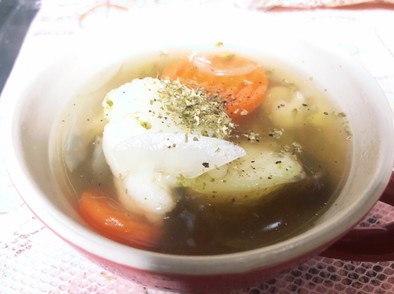 冷凍保存野菜の簡単スープの写真