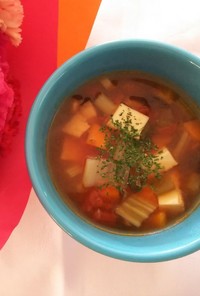 野菜たっぷり生姜入りトマトスープ