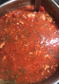 鯖缶トマトスープ