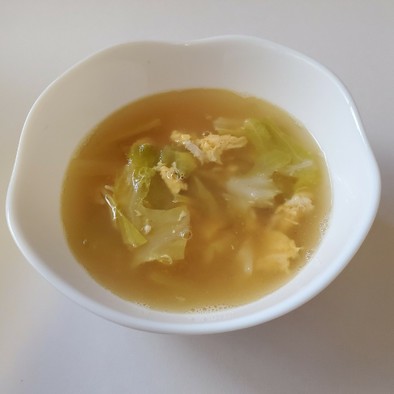 簡単　キャベツと卵のスープ　中華　の写真