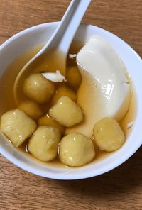 豆腐で簡単豆花　with芋圓