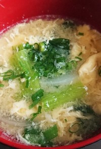 小松菜と玉ねぎの卵とじ味噌汁