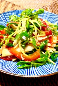 豆苗・パプリカ・カニカマの中華サラダ