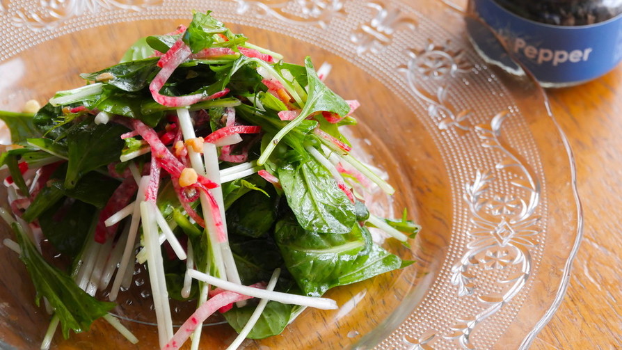 水菜と大根の生胡椒サラダの画像