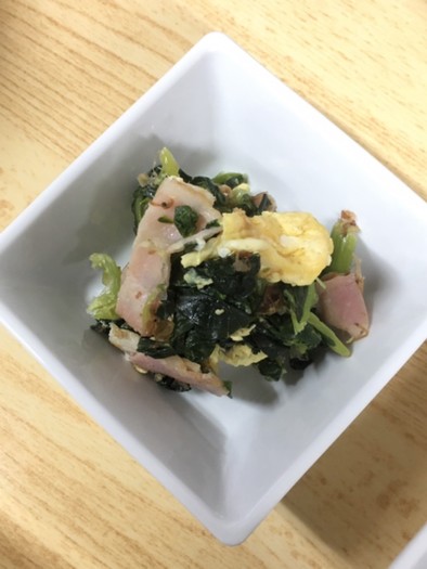 小松菜と卵のおかか炒めの写真