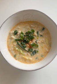 豆乳坦々風スープ