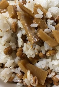 納豆とメンマの混ぜご飯