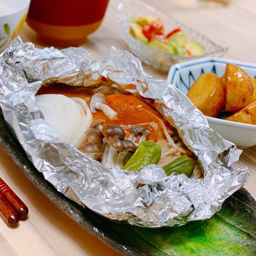 にんにく味噌でご飯がすすむ☆鮭のホイル焼の画像