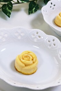 簡単可愛い☆バラのかぼちゃチーズケーキ