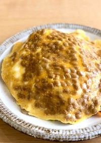 納豆卵オムカレー焼ビーフン