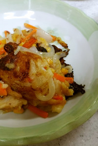 ✨ツナと野菜のかき揚げ&エノキの味噌汁✨