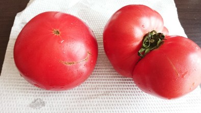 見た目より真っ赤なトマトが美味しいよ！の写真