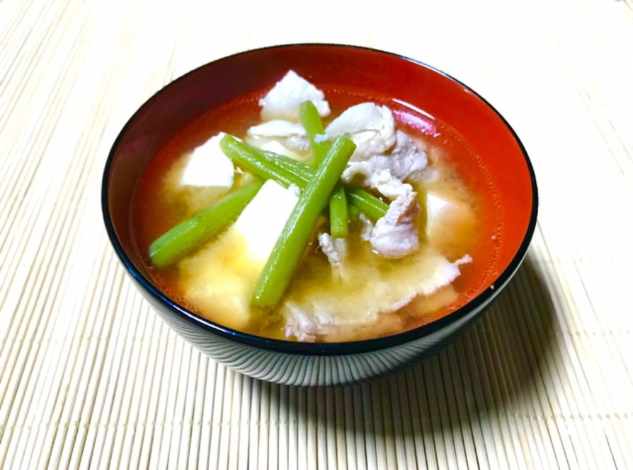 山菜ミズのお味噌汁の画像