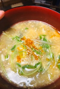 白菜と挽肉のサンラータンスープ