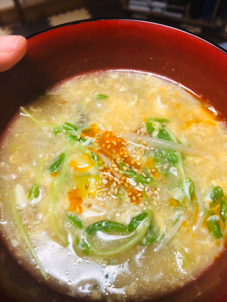 白菜と挽肉のサンラータンスープの画像