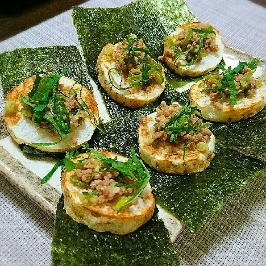 焼き長芋の肉味噌のせの画像