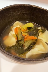 鳥餃子の和風ポン酢スープ