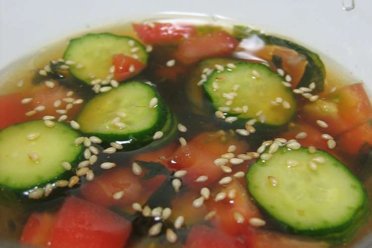 火を使わずに 夏野菜の冷たい和風スープ レシピ 作り方 By マニー クックパッド 簡単おいしいみんなのレシピが374万品