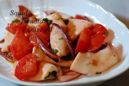イカとトマトのオリーブオイル炒めの画像