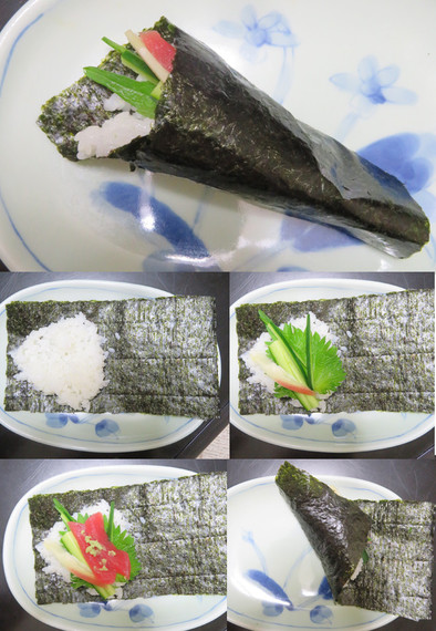 手巻き寿司：長＆短と巻き方 ←自分用覚書の写真