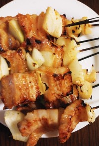 コンロで焼くうまい✨豚バラ肉の串焼き✨