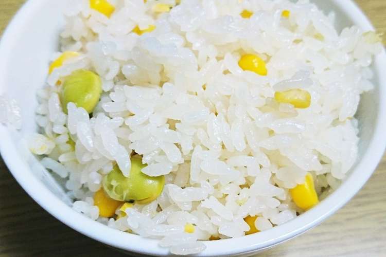 冷凍枝豆とコーン缶で枝豆コーンご飯 レシピ 作り方 By Rina クックパッド 簡単おいしいみんなのレシピが360万品