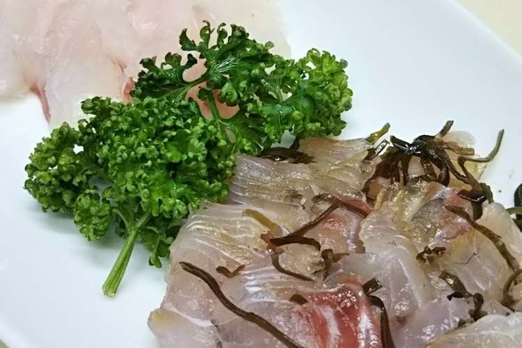 塩昆布でしめて鯛の刺身 レシピ 作り方 By カンナッチ クックパッド 簡単おいしいみんなのレシピが361万品