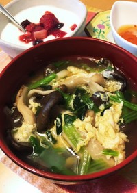 栄養価UP！萎びたキノコの中華風スープ
