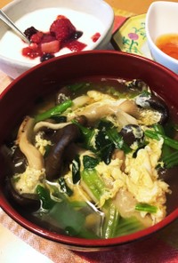 栄養価UP！萎びたキノコの中華風スープ