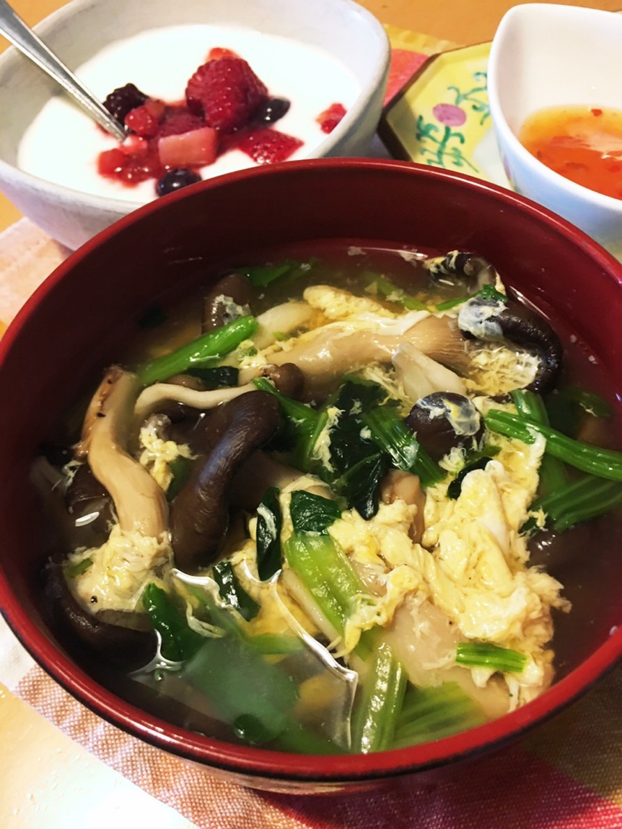 栄養価UP！萎びたキノコの中華風スープの画像