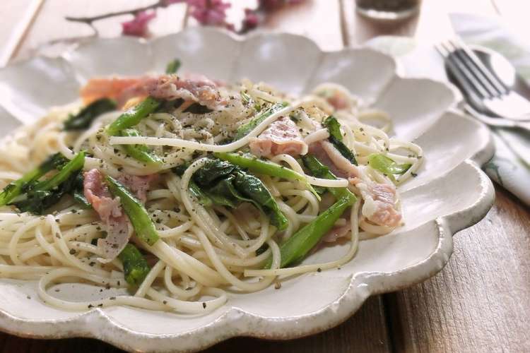 生ハムとなばなのバターひやむぎ レシピ 作り方 By うまくてご麺 クックパッド 簡単おいしいみんなのレシピが356万品