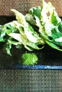 ♪カラットサクサク菊芋の葉の天ぷら♪